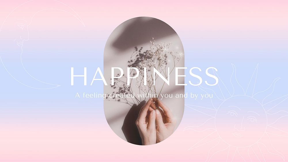 Inspirational quote blog banner template, pastel gradient happiness graphic vector