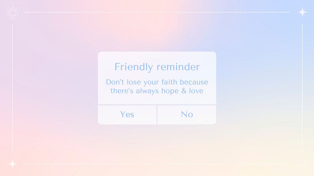 Friendly reminder blog banner template, pastel gradient notification graphic vector