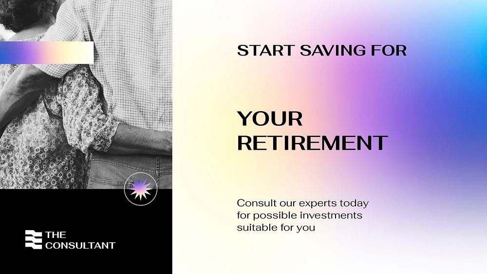 Retirement planning blog banner template, financial consulting service vector