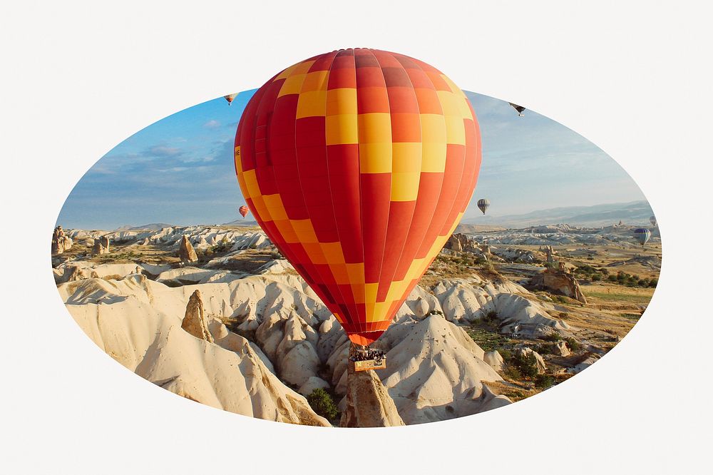 Hot air balloon badge, travel, transportation photo