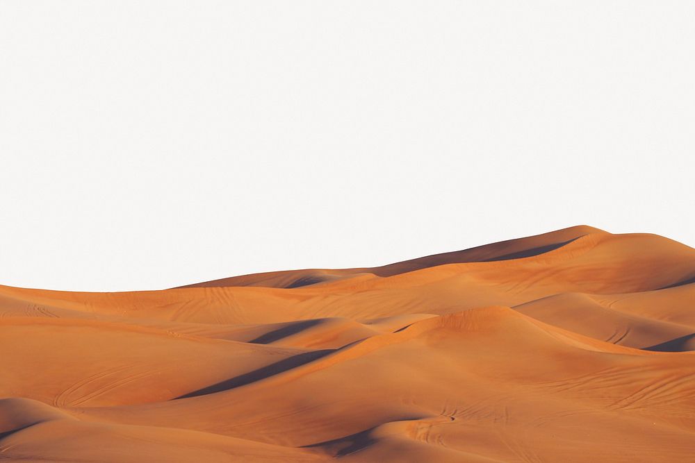 Sand dunes collage element, off white design psd