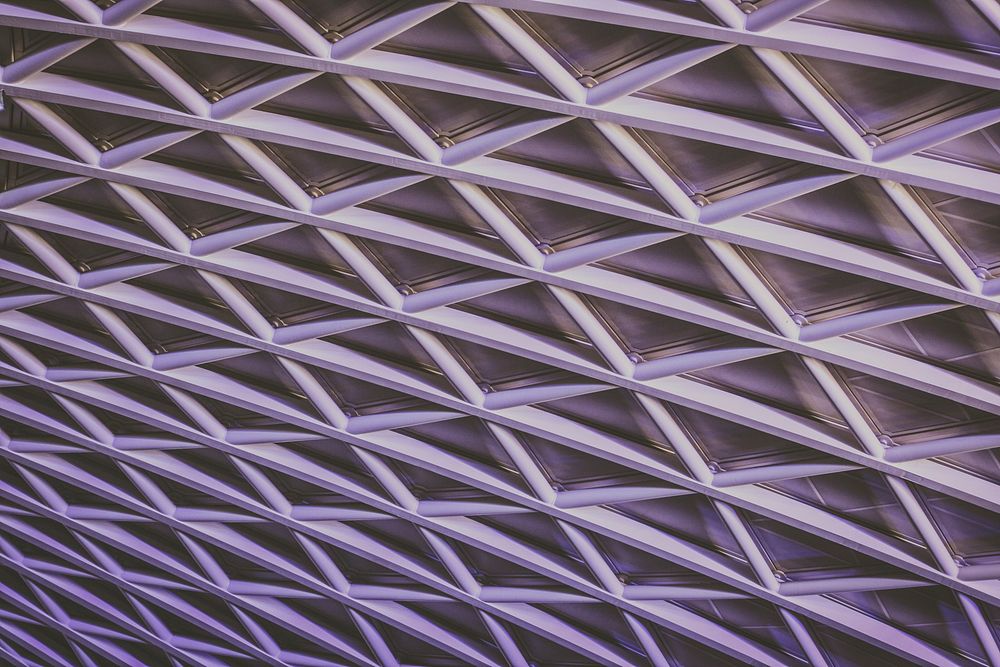 Latticework of support beams in a ceiling. Original public domain image from Wikimedia Commons