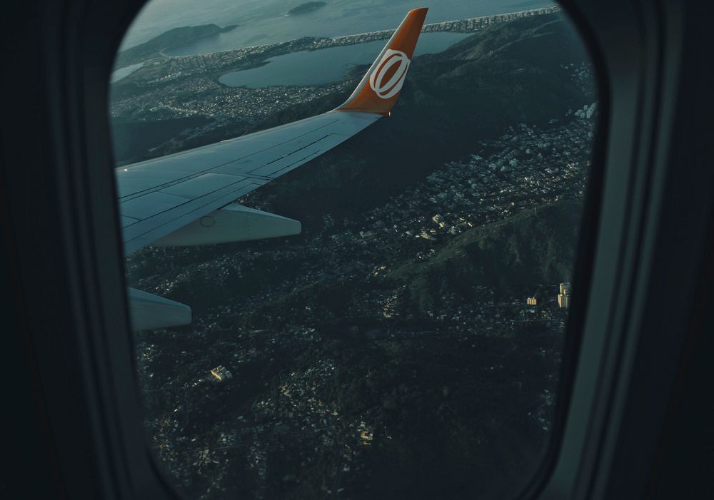 View from a plane window. Original public domain image from Wikimedia Commons