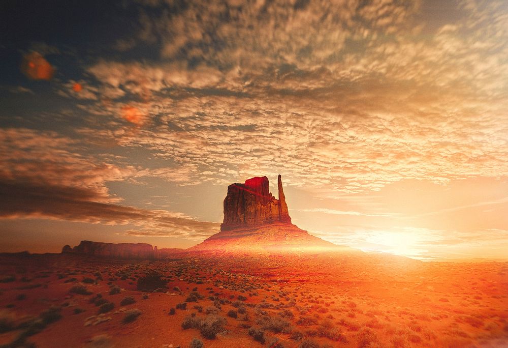 Sunrise - Monument Valley - USA. Original public domain image from Wikimedia Commons