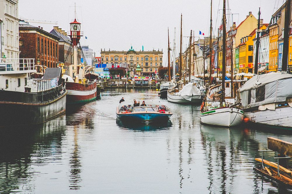 The Boat Tours at Nyhavn, Copenhagen. Original public domain image from Wikimedia Commons