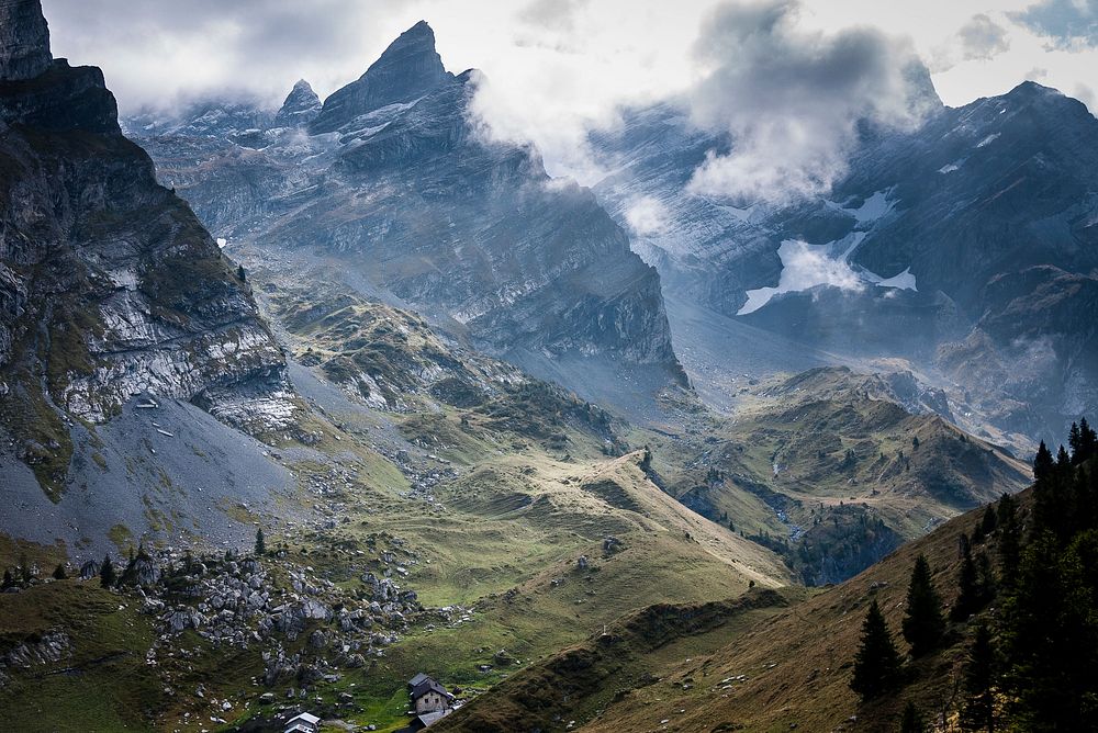 Swiss alps - not skyrim!. Original public domain image from Wikimedia Commons