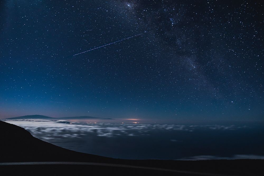 Haleakala Summit: Starry Sky. Original public domain image from Wikimedia Commons