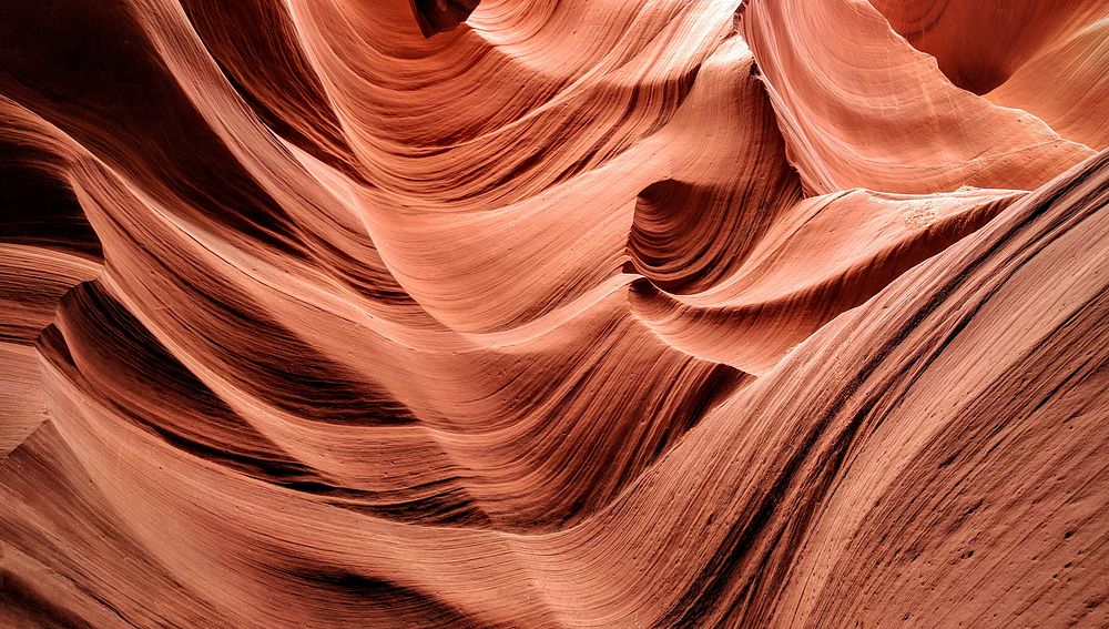 Eroded sandstone in the Antelope Canyon. Original public domain image from Wikimedia Commons