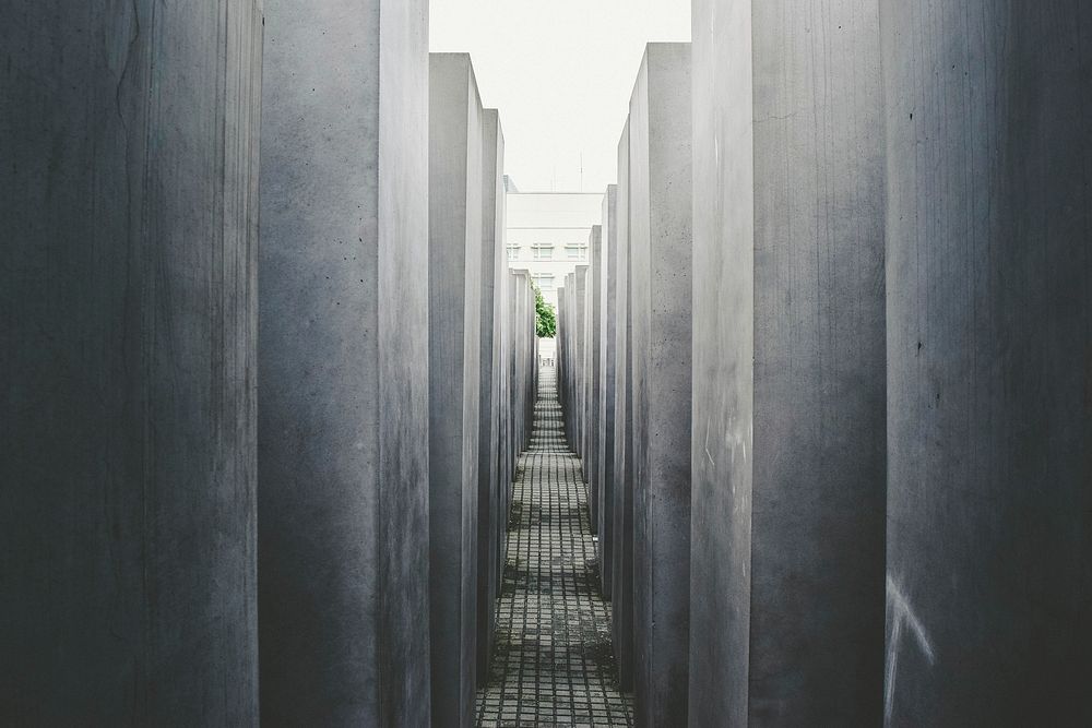 Berlin&rsquo;s Holocaust Memorial. Original public domain image from Wikimedia Commons