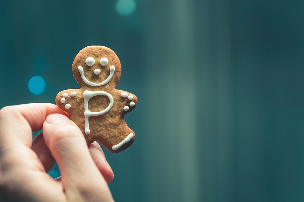 Gingerbread cookie for Christmas. Original public domain image from Wikimedia Commons