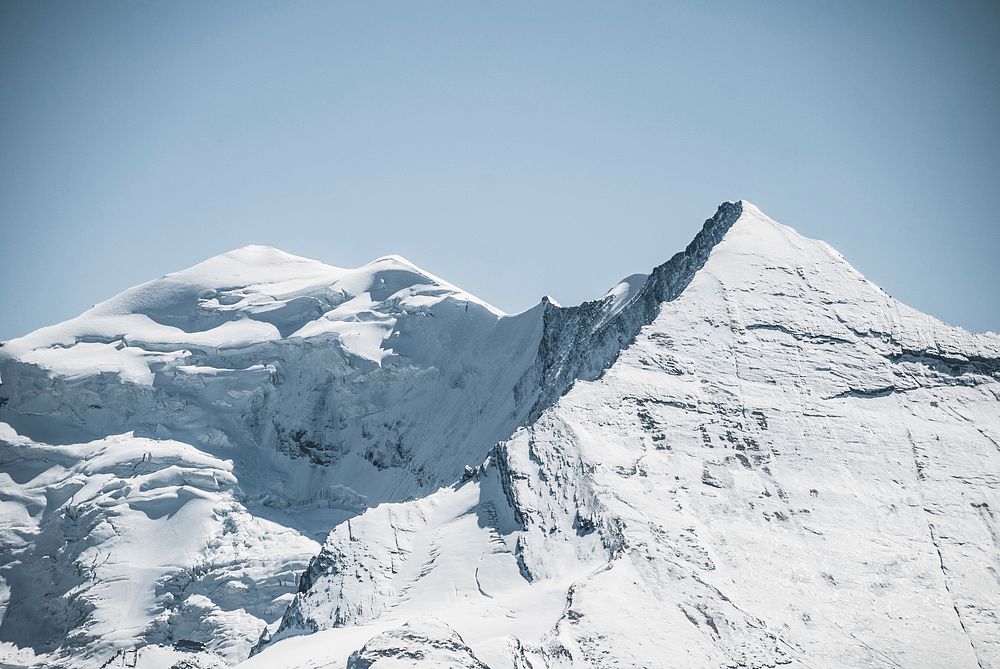The Altels mountain in Switzerland, coated with snow. Original public domain image from Wikimedia Commons