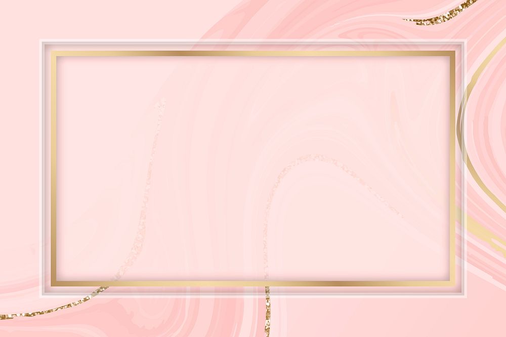 Rectangle gold frame psd pink marble paint