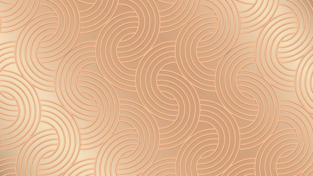 Golden pattern HD wallpaper, seamless interlaced rounded arc background 