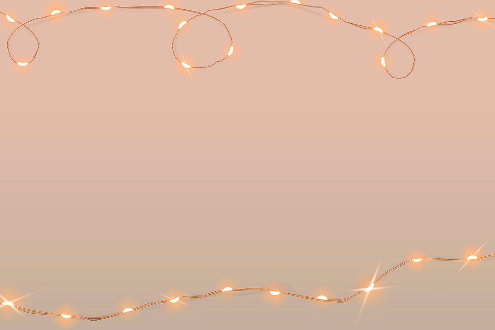 Festive pink background vector with glowing wired lights