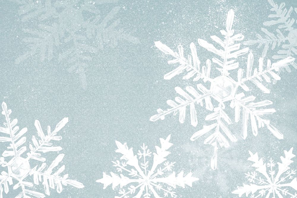Winter snowflake graphic vector on blue background