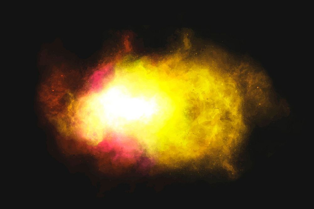 Bright yellow galaxy element vector on dark background