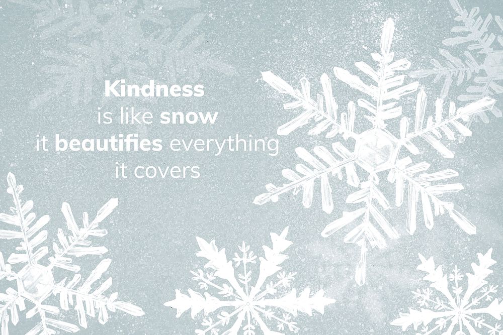 Winter banner template vector in blue with snowflakes and editable quote