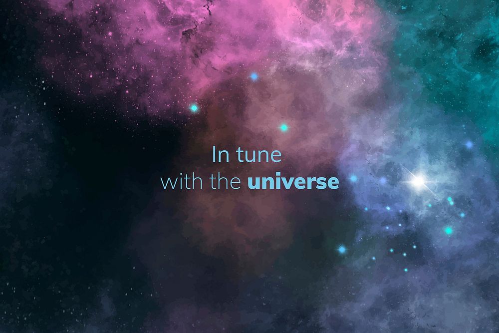 Galaxy banner template vector with shiny stars and editable text, in tune with the universe