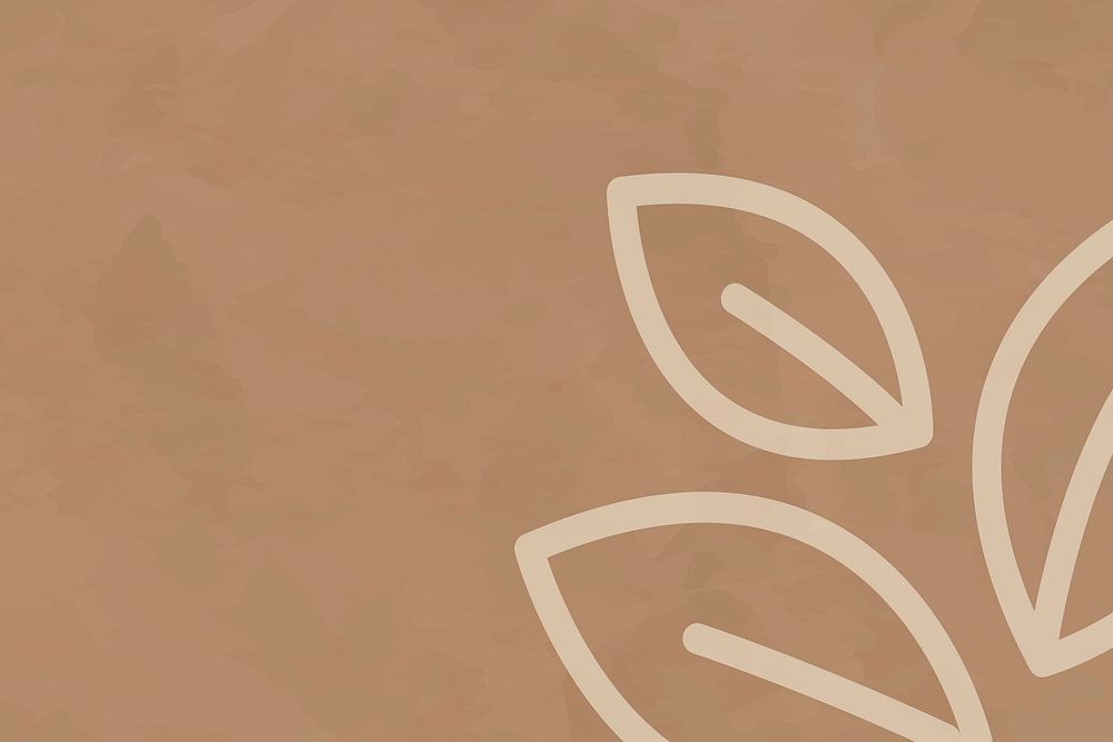Leaf line brown background vector