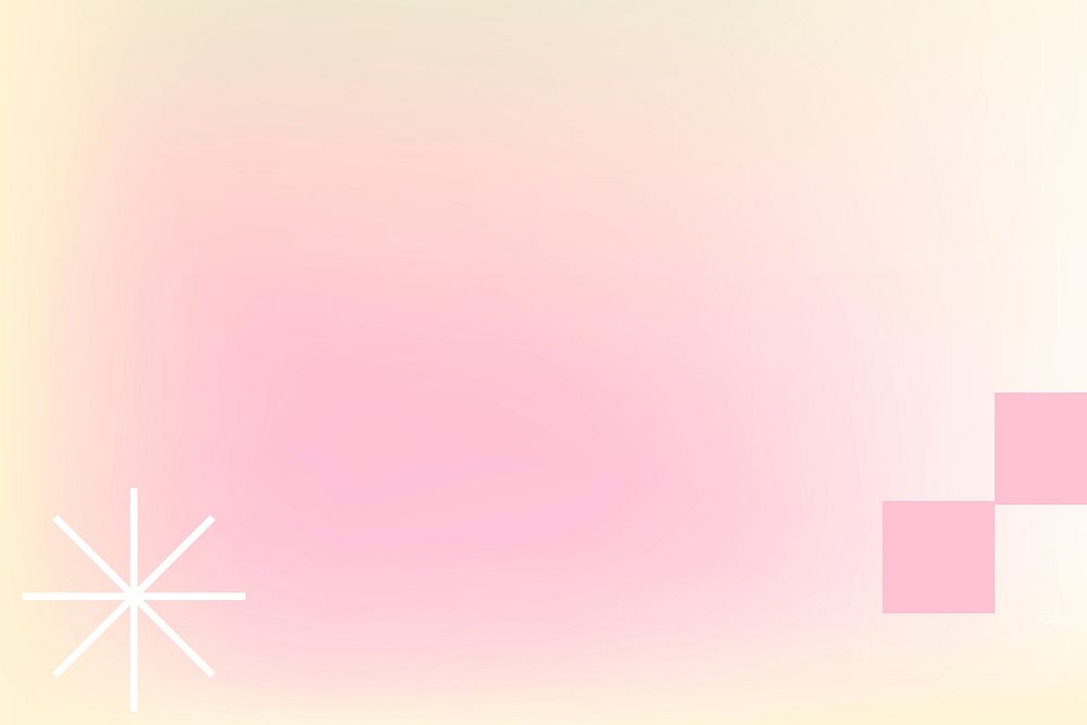 Pink pastel gradient background in abstract memphis style with retro border