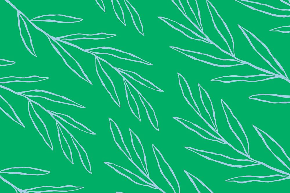 Blue eucalyptus leaf pattern vector on green botanical background