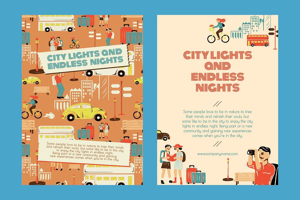 City tour travel template vector for marketing agencies ad posters