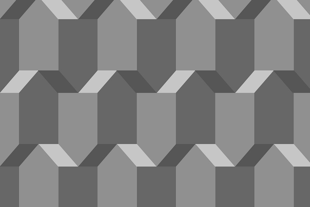 Pentagon 3D geometric pattern grey background in simple style