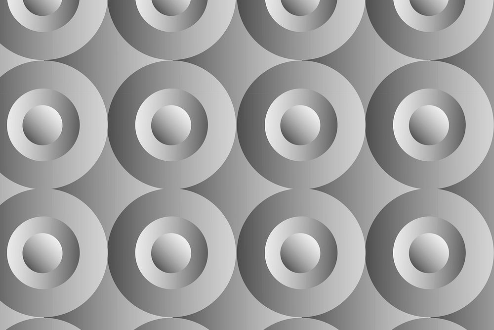 Circle 3D geometric pattern grey background in simple style