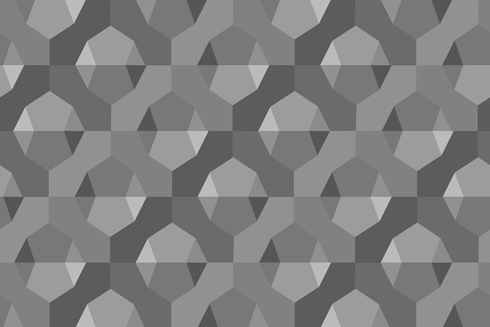 Simple 3D geometric pattern vector grey background