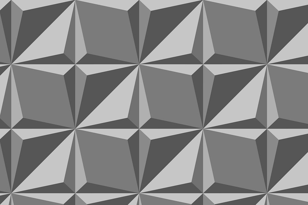 Kite 3D geometric pattern vector grey background in abstract style