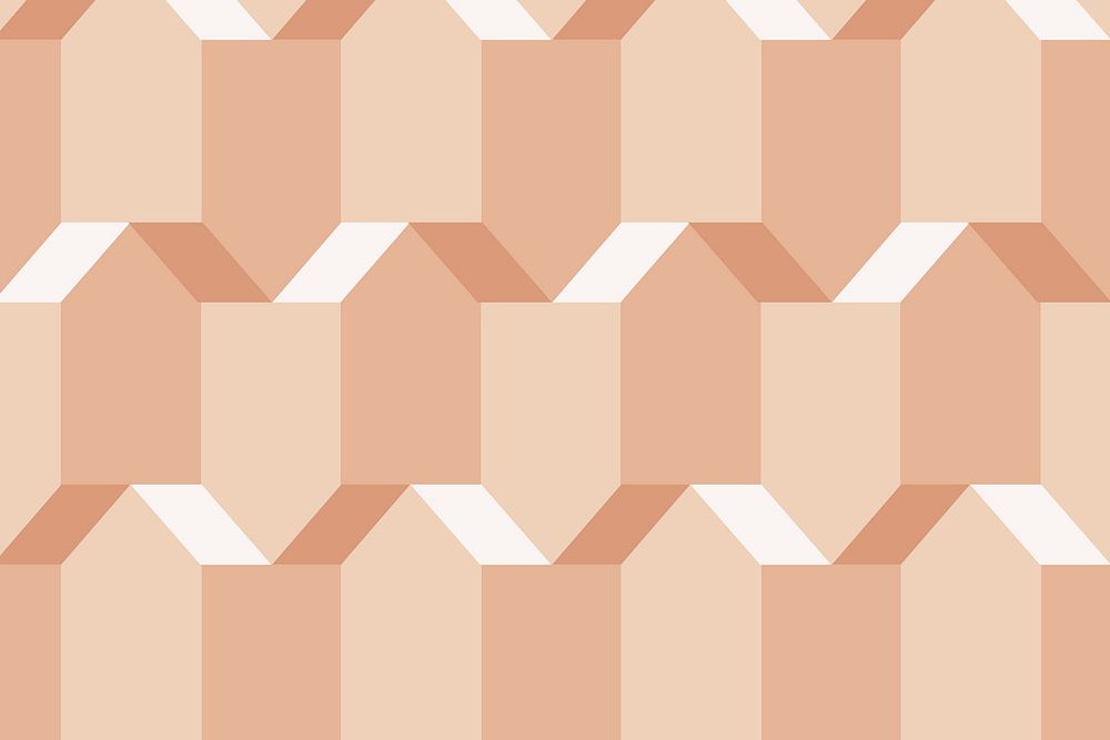 Pentagon 3D geometric pattern orange background in abstract style