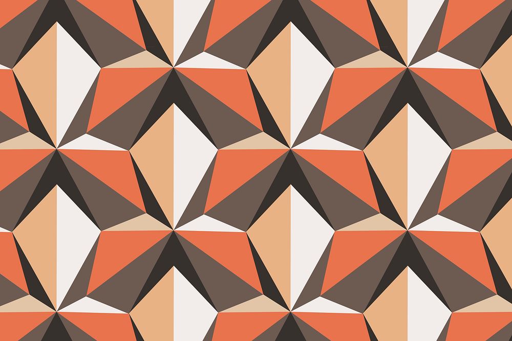 Kite 3D geometric pattern orange background in retro style