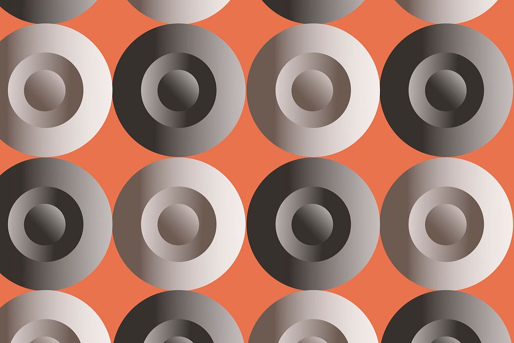 Circle 3D geometric pattern orange background in abstract style