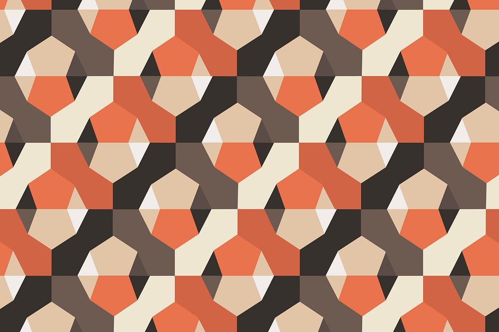 Modern 3D geometric pattern vector orange background