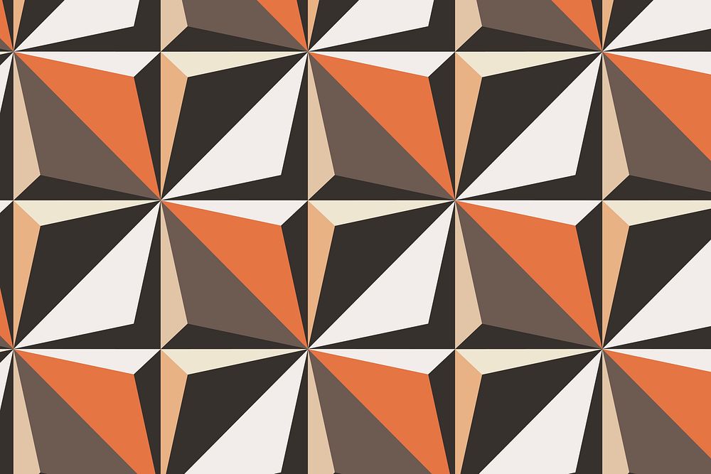 Kite 3D geometric pattern orange background in modern style
