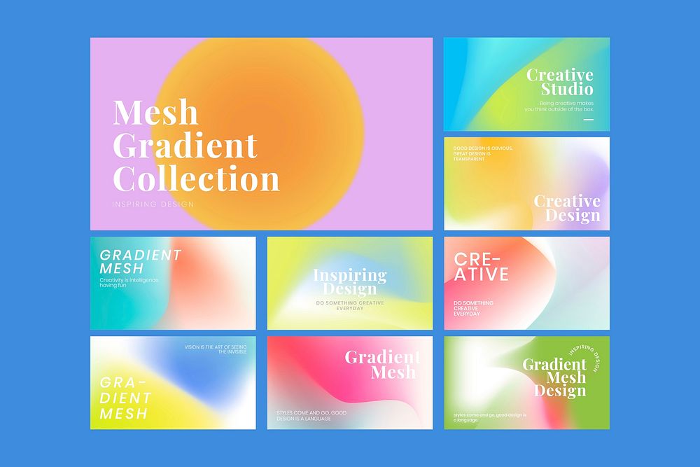 Mesh gradient template collection vector for blog banner