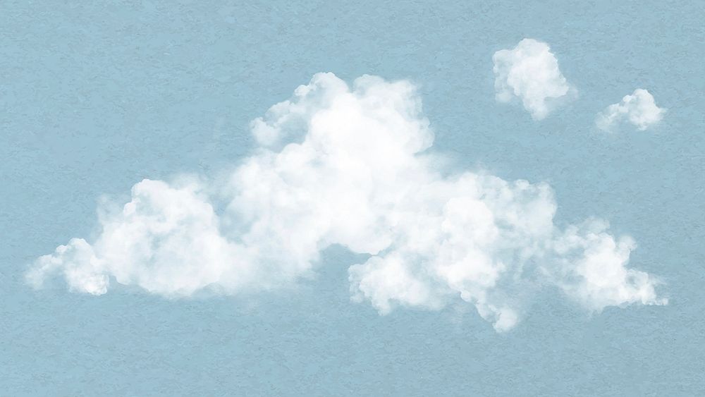 Realistic cloud element vector in blue background