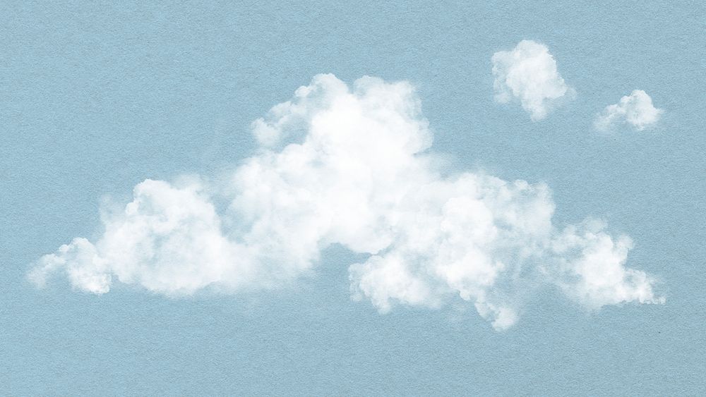 Realistic cloud element psd in blue background