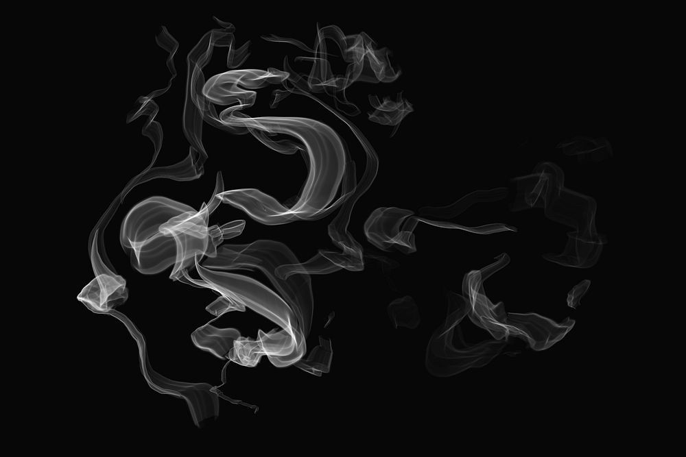 Realistic smoke element psd in black background