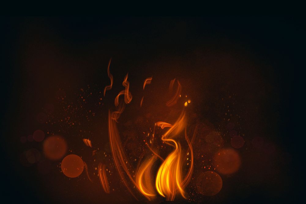 Fire flame in black background