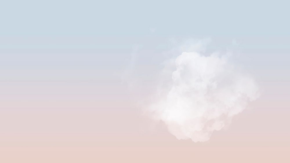 Cute background vector with white cloud