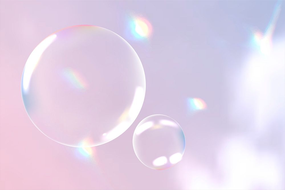 Clear bubbles psd aesthetic background