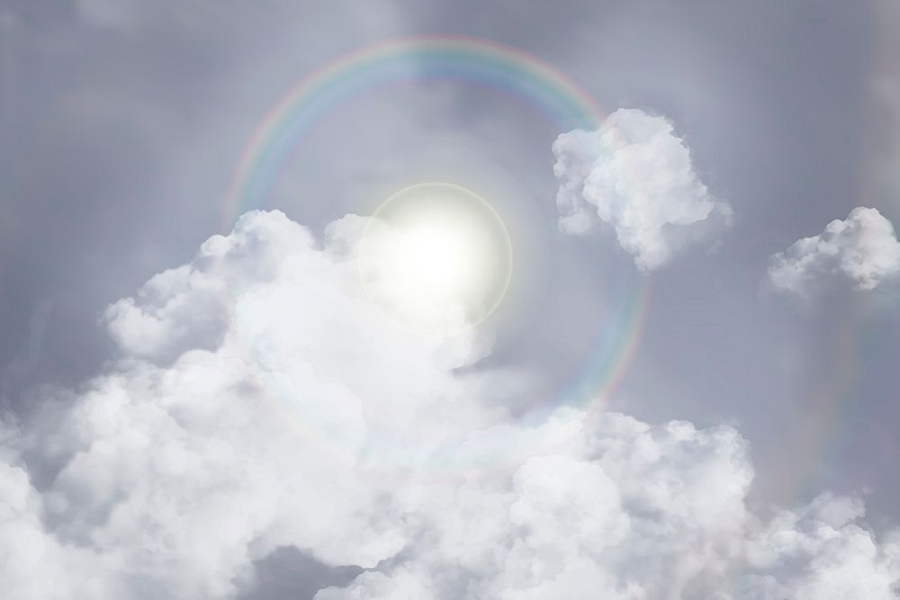 Sky background vector with sun halo