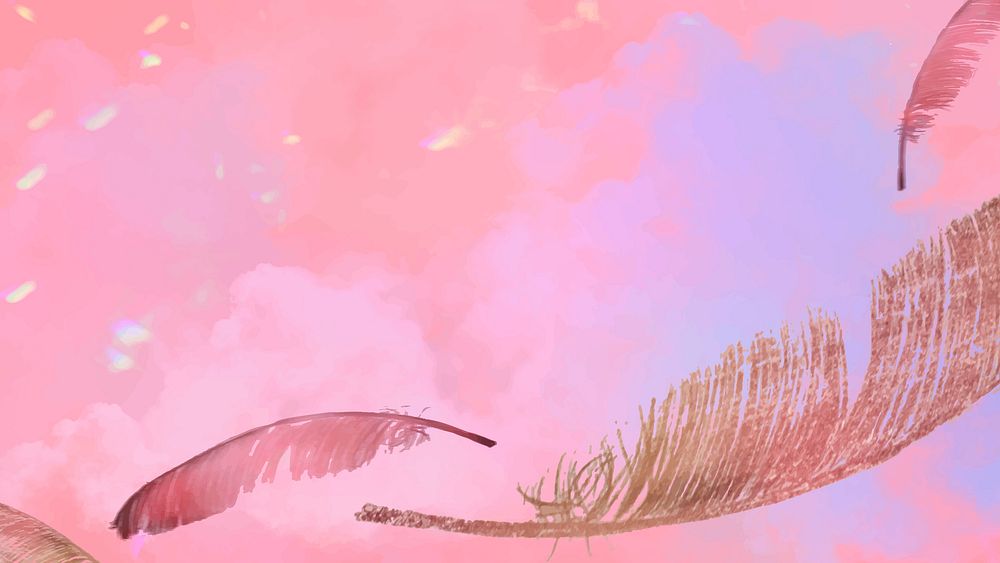 Realistic feather vector on pink background