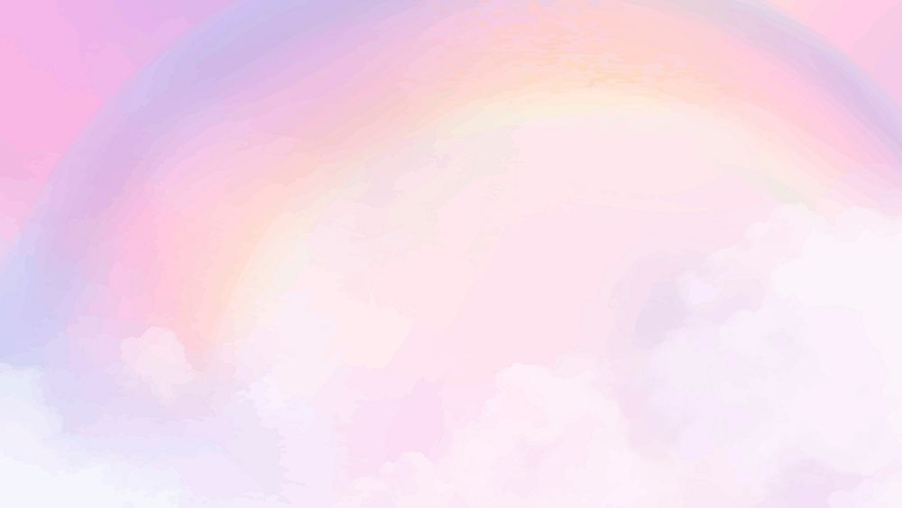 Cute background vector with rainbow