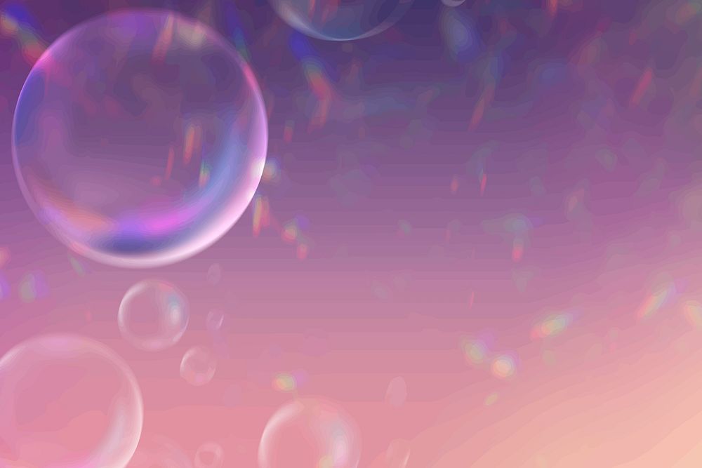 Clear bubbles vector aesthetic background