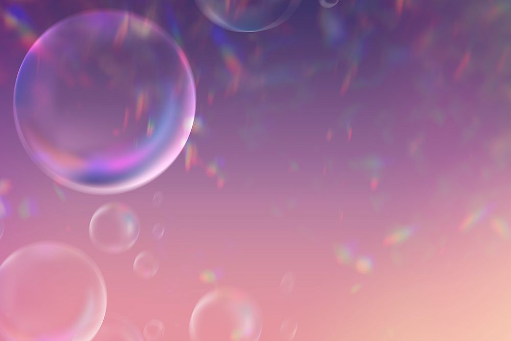 Aesthetic clear bubbles banner background