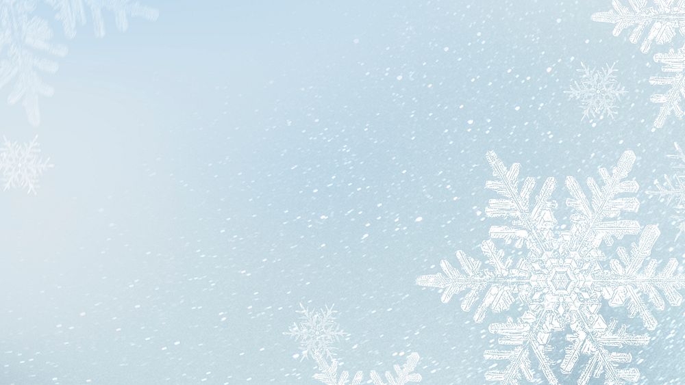 Snowflakes on blue winter background