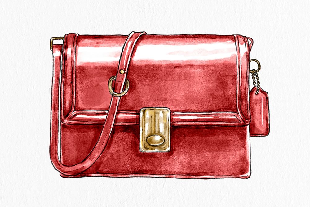 Women's purse psd hand drawn fashion illustration