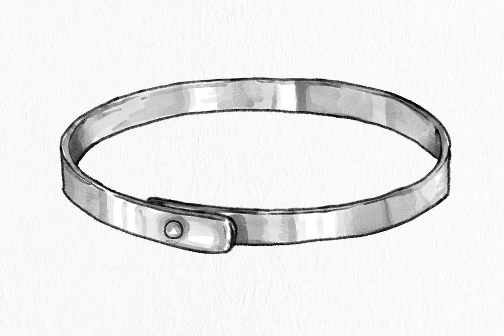 Women's modern bracelet hand drawn fashion illustration 